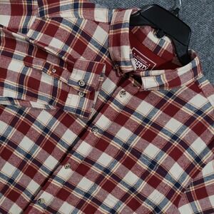 Liberty Blues Shirt Mens Big 2X Red Plaid Flannel‎ Long Sleeve Button Up Casual